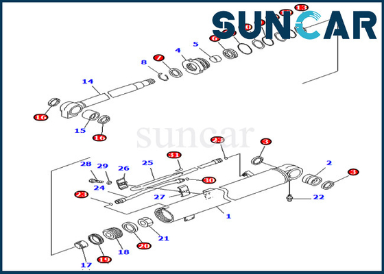 acheter 707-98-36700 boom 7079836700 scellant des modèles KOMATSU de Kit Hydraulic Cylinder For PC78MR-6 PC78US-6 online manufacture