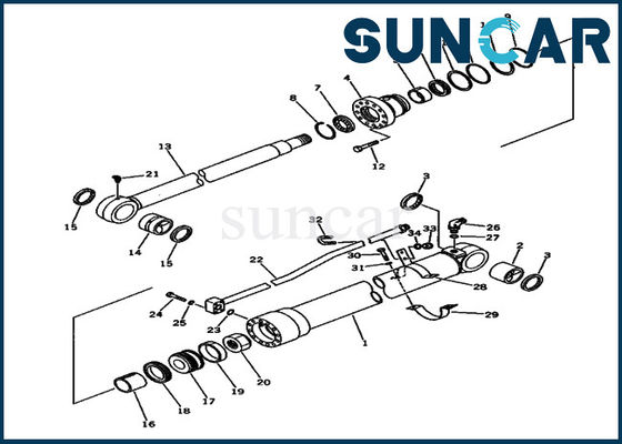 acheter Kit de réparation de joint de Hydraulic Arm Cylinder d'excavatrice de KOMATSU PC80-3 PC80LC-3 20X-63-02020 20X6302020 online manufacture