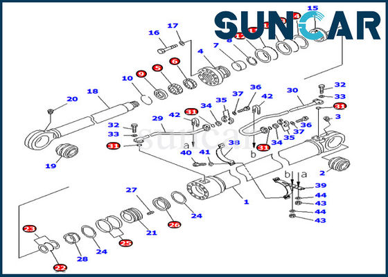 acheter Kits de réparation de boom PC800-8 PC850-8 707-99-76230 7079976230 kits de cachetage de cylindre de KOMATSU online manufacture