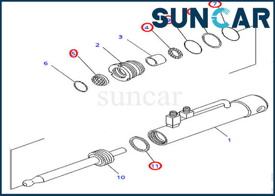 acheter 707-99-11050 Pin Puller Hydraulic Cylinder Seal Kit Fits D375A-2 KOMATSU online manufacture
