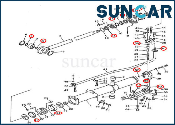 acheter D355A-3-5 KOMATSU scelle le kit de réparation de joint de cylindre d'ascenseur de bouteur de la chenille 195-63-05120 online manufacture