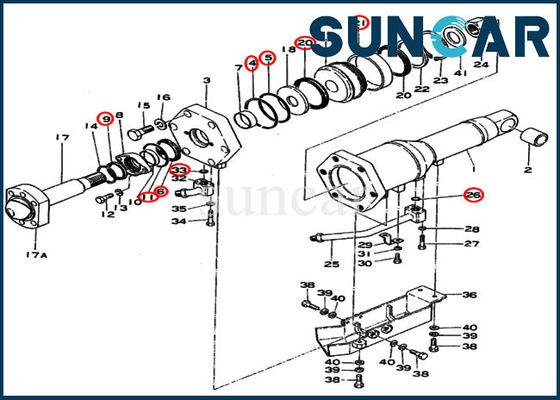 acheter La pale de KOMATSU 195-63-05041 déportance le bouteur de chenille de Kit For D355-3 de joint de cylindre hydraulique online manufacture