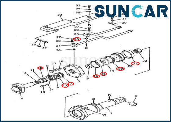 acheter 195-63-05130 1956305130 inclinent le kit de joint de réparation du kit D355A-5 KOMATSU de service de cylindre online manufacture