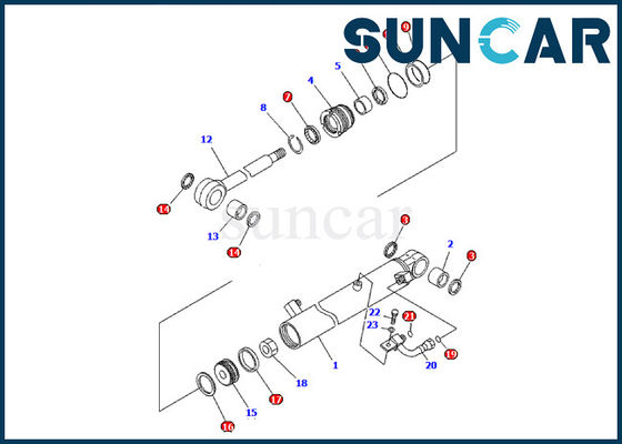 acheter 707-98-03590 pièces de réparation d'excavatrice de Kit Komatsu Bucket Cylinder Seal Kit Fits PC09-1 de service online manufacture