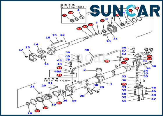 acheter D375A-3 kit de réparation de cylindre du kit ISO9001 KOMATSU de cachetage de déportance de pale du bouteur 707-98-56620 online manufacture