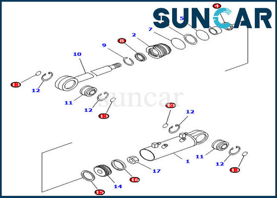 acheter 707-98-34590 réparation Kit For Komatsu Inner Parts de cylindre de déportance de pale de kits de joint de bouteur online manufacture