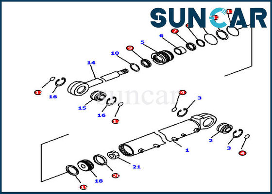 acheter Kit de cachetage de Kit Blade Angle Hydraulic Cylinder de service du bouteur 707-99-42530 KOMATSU online manufacture