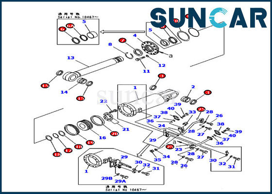 acheter 707-98-84010 kit hydraulique de rechange de cylindre d'inclinaison de ripper de KOMATSU de kits de joint de réparation online manufacture