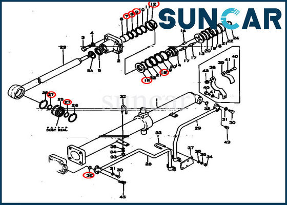 acheter Kits de réparation de joint de cylindre du cachetage 130-63-05070 de machines pour le bouteur KOMATSU D50P-15 online manufacture