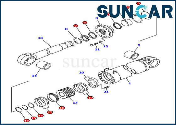 acheter 707-99-96200 réparation Kit For Komatsu Wheel Loader WA800-3 WA900-3 de joint de cylindre de décharge online manufacture