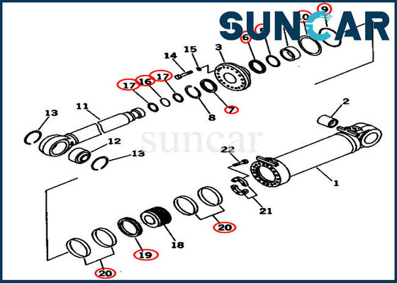 acheter Kits hydrauliques de joint de KOMATSU de double d'inclinaison de cylindre de cachetage du kit 707-99-96201 bouteur d'OEM online manufacture