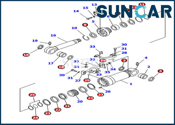 acheter 707-99-44270 kit intérieur de service de joint de cylindre du kit PC128UU PC138US KOMATSU de joint de cylindre de lame online manufacture
