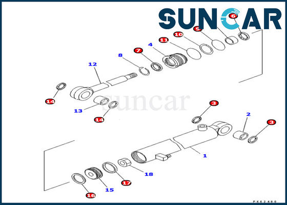 acheter 707-98-03460 kit intérieur de service de joint de cylindre de bras de Seal Kits Komatsu PC03-2 d'excavatrice online manufacture