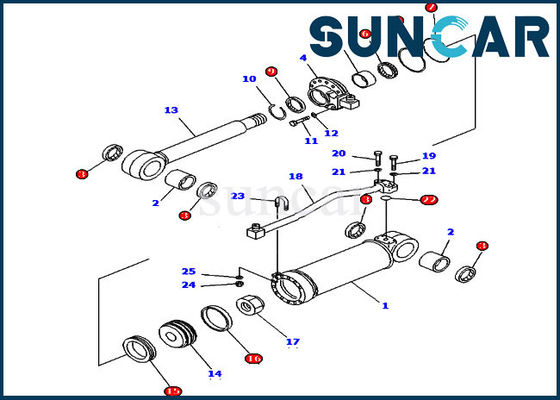 acheter ISO9001 Selas 707-98-52130 pièces de bouteur du kit D61E-12 KOMATSU de cachetage de cylindre de ripper online manufacture