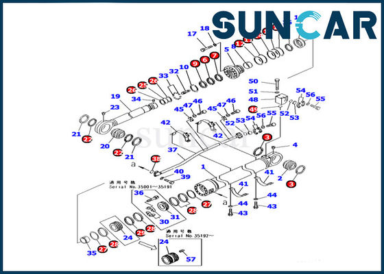 acheter 707-98-85310 excavatrice hydraulique Machinery de Kit Fits PC1250-8 KOMATSU de réparation de joint de cylindre de bras online manufacture