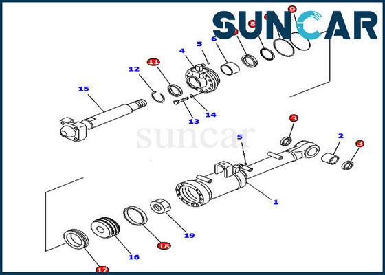 acheter 707-99-52215 cachetage Kit Fits D65E-12 KOMATSU d'inclinaison du kit ISO9001 de joint de réparation de cylindre hydraulique online manufacture