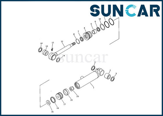 acheter Pièces intérieures de l'excavatrice PC05-5 d'ajustements de kits de joint de cylindre de lame du kit 707-00-60340 de service de KOMATSU mini online manufacture