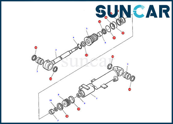acheter 878000380 réparation Kit Excavator Inner Gasket Kit de joint de Kit Komatsu PC05-7 de service de cylindre de boom online manufacture
