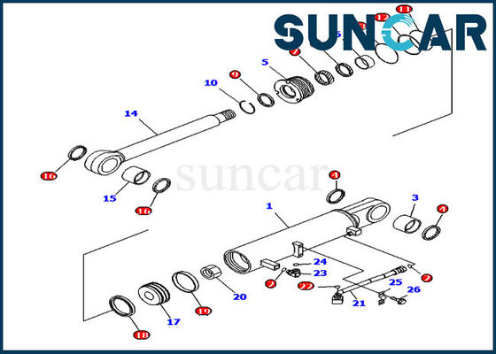acheter Bouteur hydraulique des ajustements D85EX-15R KOMATSU de kits de réparation de cylindre du kit 707-99-43710 de joint d'ascenseur de ripper online manufacture