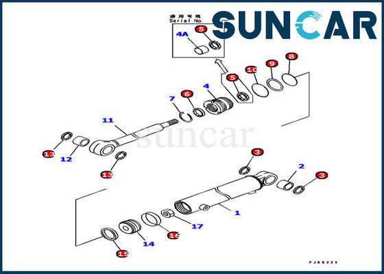 acheter 707-98-11310 kits de joint de réparation de cylindre de Kit Komatsu PC12R-8 de service de cylindre hydraulique d'oscillation de boom online manufacture