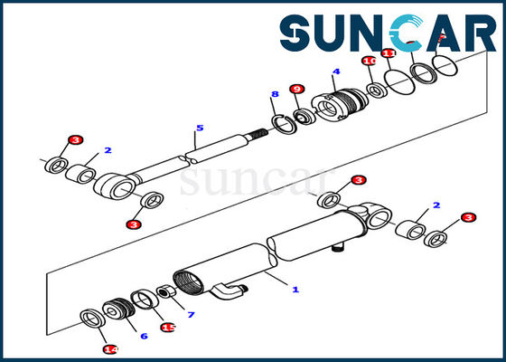 acheter 878000500 kit de garniture des ajustements PC12R-8 de pièces de Kit Komatsu Hydraulic Cylinder Spare de joint de cylindre de bras online manufacture