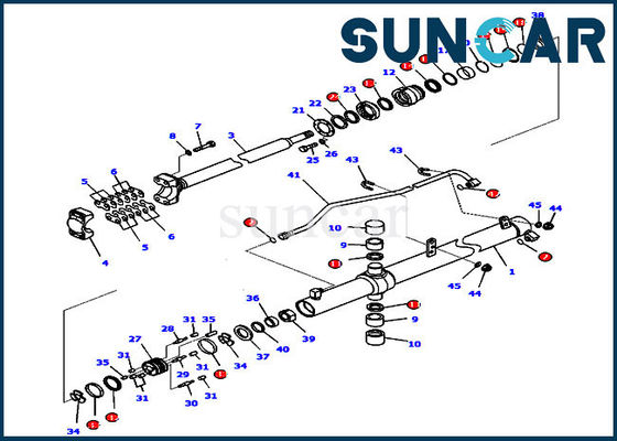 acheter Le bouteur partie 707-99-27330 kits de rechange du kit D65EX-16 KOMATSU de joint de cylindre hydraulique online manufacture