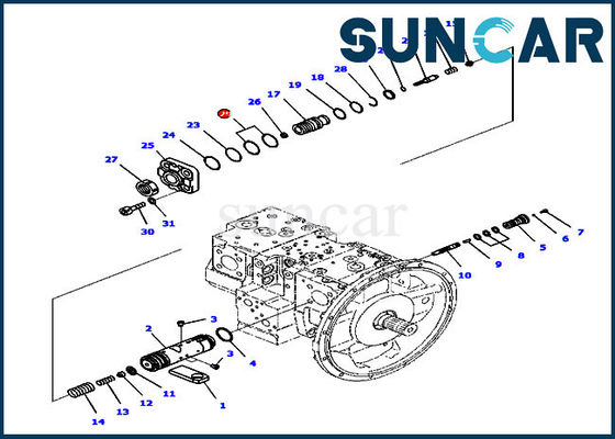 acheter pièces intérieures principales de Ring For PC210-10 PC210LC-10 KOMATSU de joint de la pompe 708-2L-45240 online manufacture