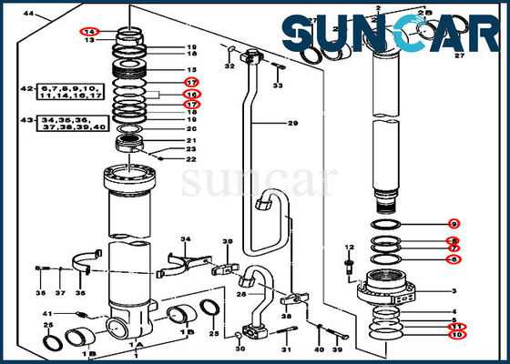 acheter Cylindre hydraulique Kit Excavator Seal Kit Fits John Deere 2154D 225CLC du boom AH225136 online manufacture