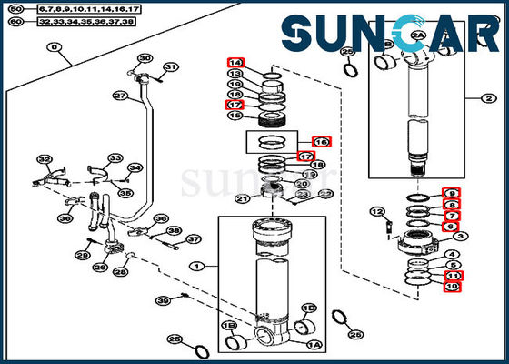 acheter excavatrice Replacement Seal Kit de Kit John Deere 240DLC 250GLC de service de cylindre du boom 4S00715 online manufacture
