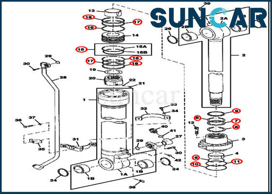 acheter Pièces de rechange de cylindre du kit de réparation de joint du seau FYA00001401 370C 450CLC Deere online manufacture