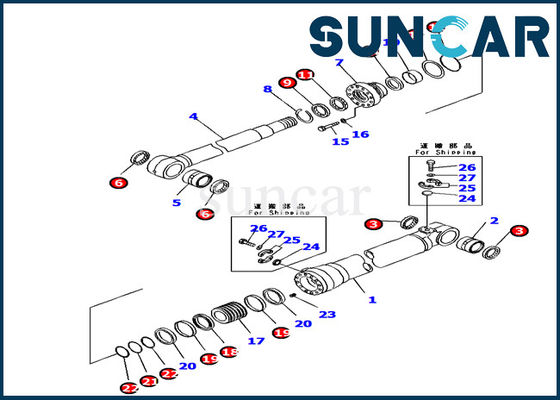 acheter 707-99-66310 le boom ajustent l'excavatrice Rubber Repair Kit de Kit For Komatsu PC160LC-7K de joint de cylindre online manufacture