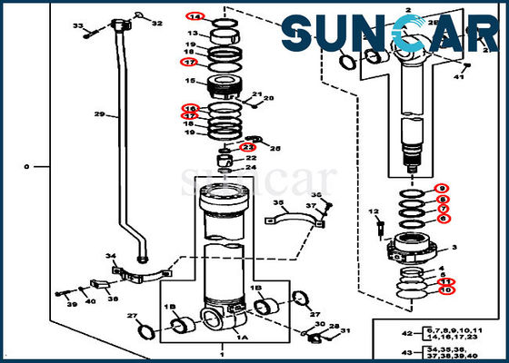acheter Phoque Kit Fits Models 190DW 180GLC JOHN DEERE de réparation d'Arm Cylinder 4667663 d'excavatrice online manufacture