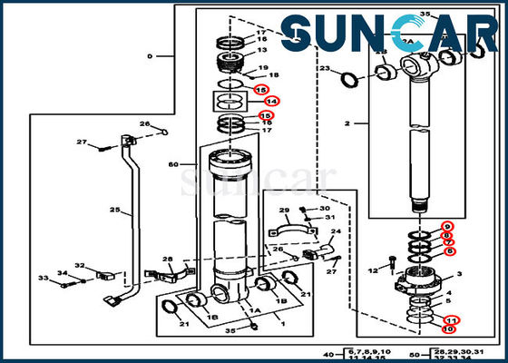 acheter 4663493 kit du kit 190DW 160DLC John Deere Excavator Seal Repair de service de cylindre de seau online manufacture