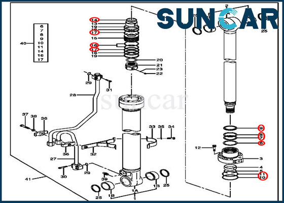 acheter Réparation Kit Cylinder Components For 120C 120D John Deere Replacement Parts de joint de 4662895 booms online manufacture