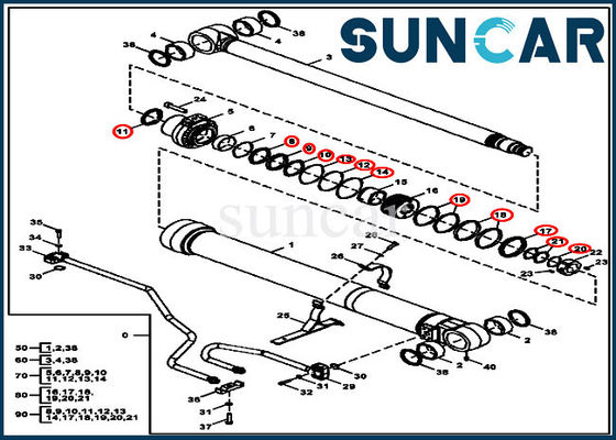 acheter Excavatrice Equipment Models de Kit Deere Repair Kits For 135G 130G de joint de cylindre du boom FYA00012899 online manufacture