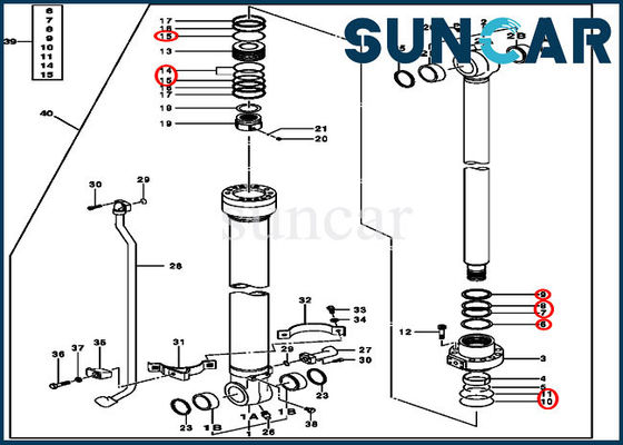 acheter cylindre hydraulique de Kit Fits John Deere 70.00x100.00 de service de cylindre du seau 4S00849 online manufacture