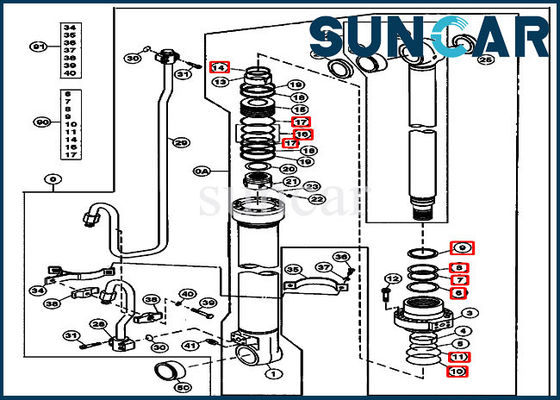 acheter 4662884 kits de réparation de joint de cylindre de boom pour l'équipement de modèles de 2154D 200LC JOHN DEERE online manufacture