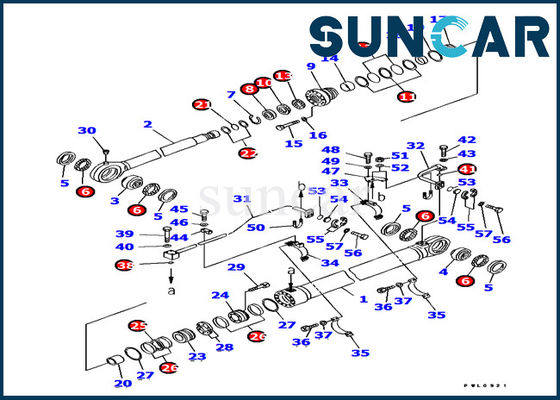 acheter 707-99-77070 cylindre de seau scellant les pièces de réparation intérieures de Kit Komatsu Excavator PC1800-6 online manufacture