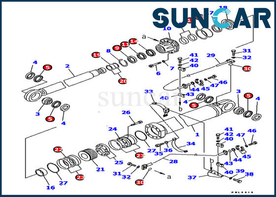 acheter Kit intérieur de service de pièces d'excavatrice de KOMATSU d'ajustements du kit 707-99-87700 de joint de cylindre du boom PC1800-6 online manufacture