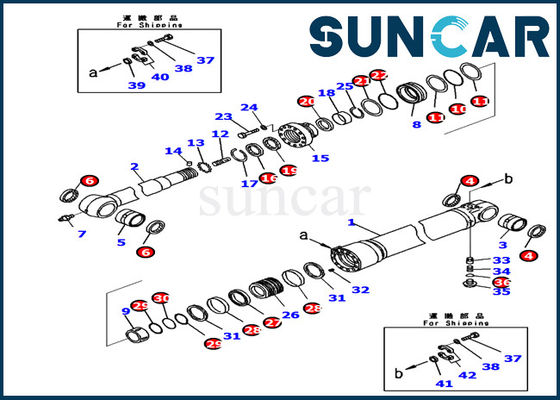 acheter 721-98-00260 kit de réparation intérieur hydraulique de Kit Komatsu Excavator PC240LC-11 de joint de cylindre de BRAS online manufacture