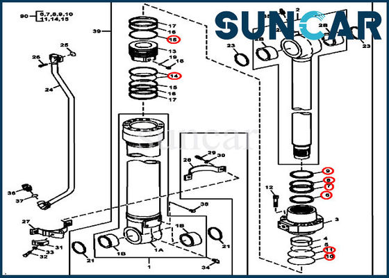 acheter 4662066 joints de cylindre hydraulique de Kit John Deere 240DLC 2454D ISO9001 de réparation de seau online manufacture