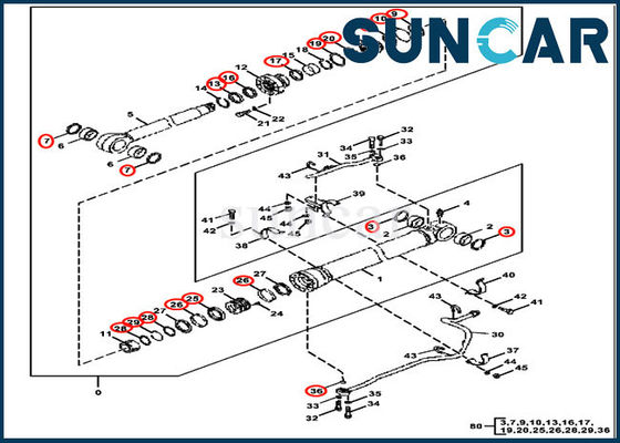 acheter Le cylindre de Rhésus de main gauche de kits de joint du kit 4640107 de cachetage de boom adapte John Deere Excavator 370C 3554 online manufacture