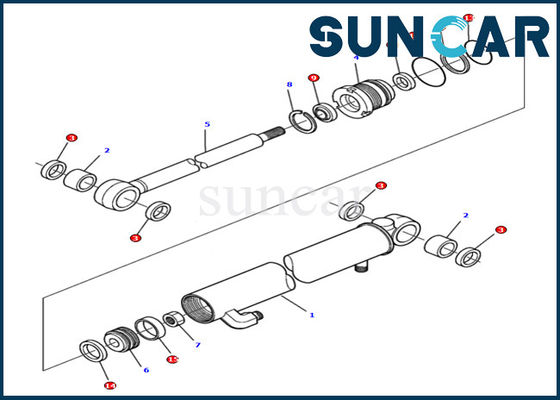 acheter Cylindre DE LUXE du bras 878000501 scellant les pièces intérieures hydrauliques de Kit Komatsu Excavator PC15R-8 online manufacture