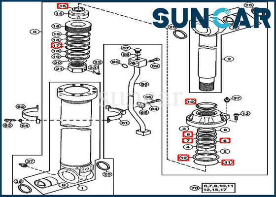 acheter 4438684 kit de service de remplacement de cylindre hydraulique de John Deere Arm Seal Kit 670GLC 650DLC online manufacture