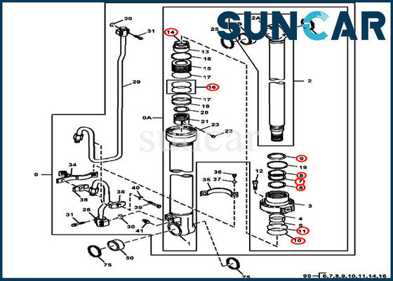 acheter cylindre hydraulique 115,00 millimètre Rod d'ajustements de kits de joint de boom de 3754D Deere 4686432 trou de 170 millimètres online manufacture