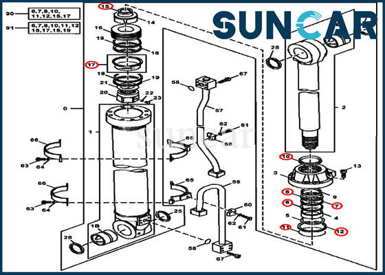 acheter 4438679 excavatrice Seal Repair Kits du kit 450LC 450CLC Deere de cylindre hydraulique de bras online manufacture