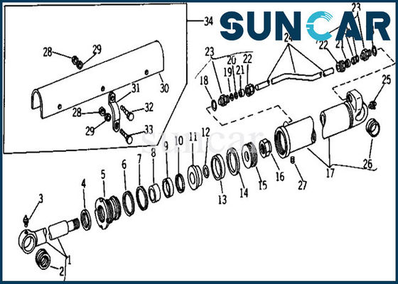 acheter Kit de cachetage du seau 690B de John Deere 690 de kits de réparation du cylindre AR105312 hydraulique online manufacture