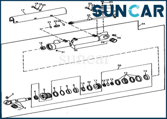 acheter Excavatrice 690B de Kit Fits 690 de joint de réparation de cylindre de seau de rechange de JOHN DEERE RE15906 online manufacture