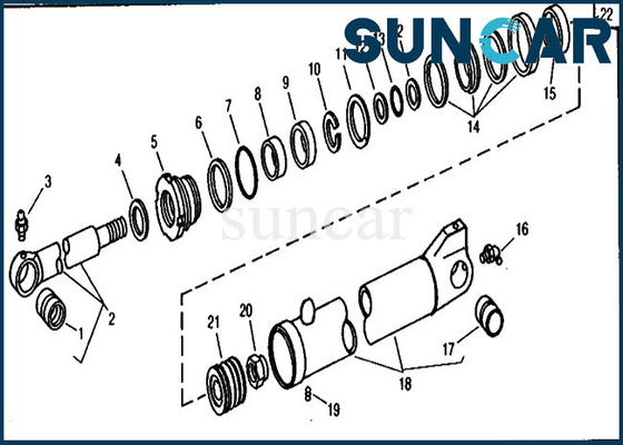 acheter Excavatrice de Kit For 690C 693C de service de cylindre hydraulique de John Deere RE18950 de seau online manufacture