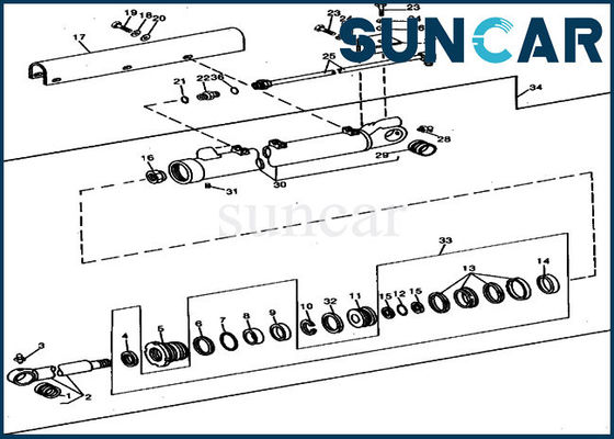 acheter Réparation de cylindre du seau RE21400 scellant l'excavatrice Oil Seal Kit de Kit Deere 690B 690C online manufacture